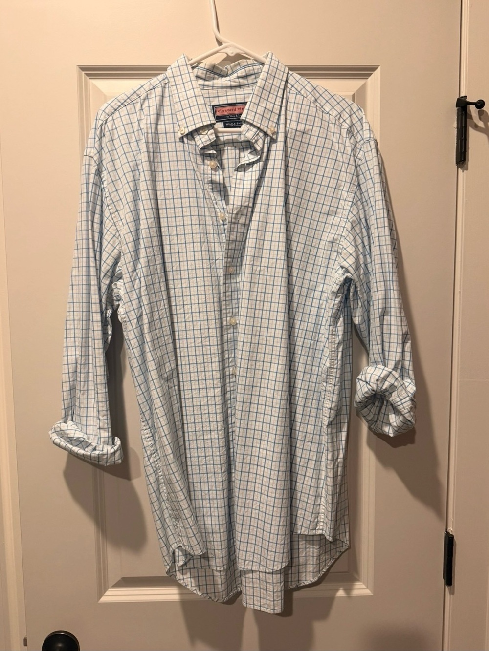 Vineyard Vines Light Blue & White Windowpane Dress Shirt